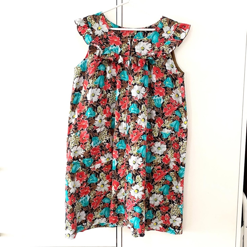 Vintage floral midi house dress muumuu